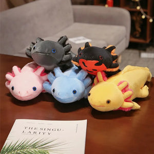 5 Axalotl Plushies in different colours 