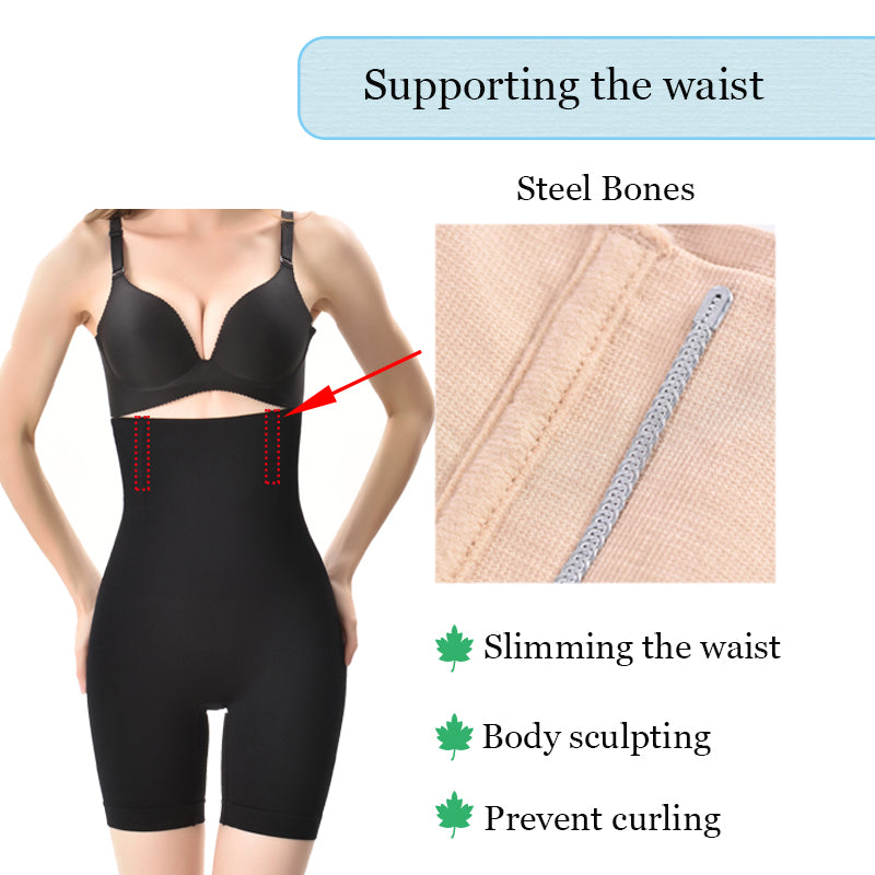 our Tummy Control Body Shaper has 4 steel bones to slim the waist and prevent from curling