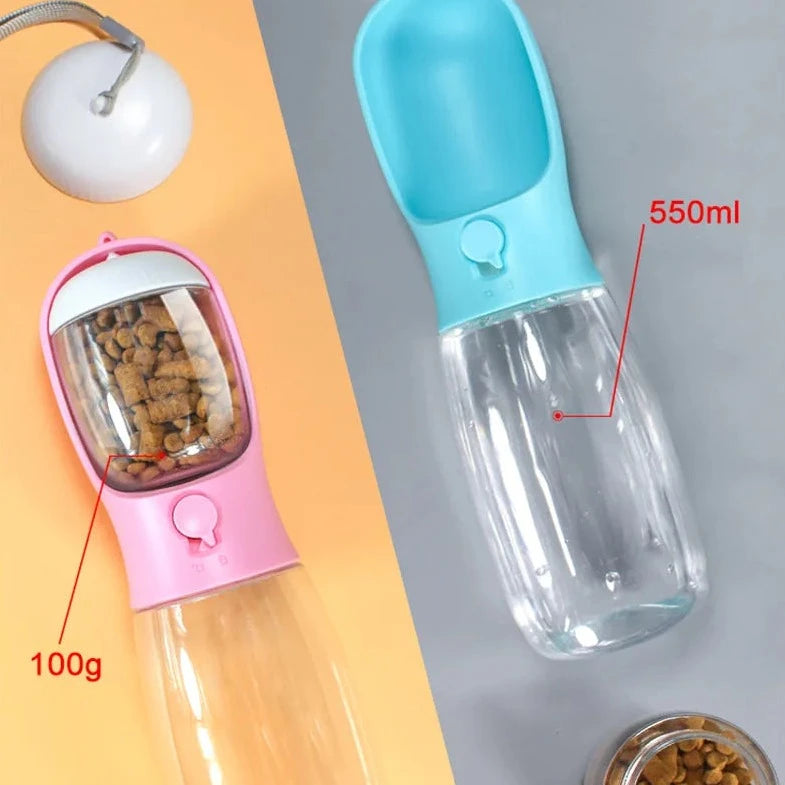 Portable Pet Dog Сat Water Food Bottle | 2 in 1 Feeder for Dogs Cats | Drinking Bottle