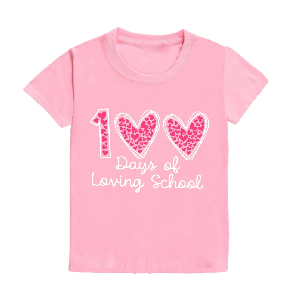 100 Days of Loving School Pre-K Shirt Student Kids