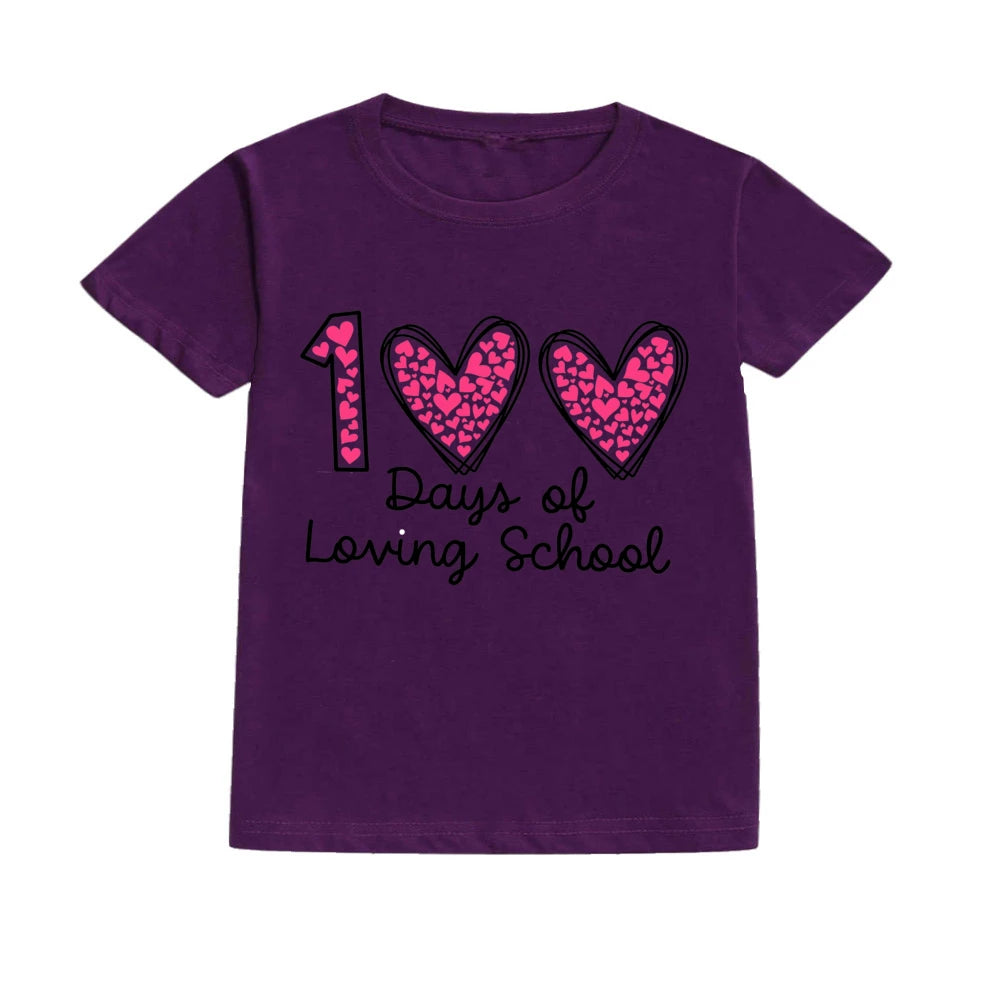 100 Days of Loving School Pre-K Shirt Student Kids