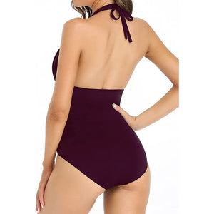 One Piece Swimsuits Solid Push Up Female Bikini Set