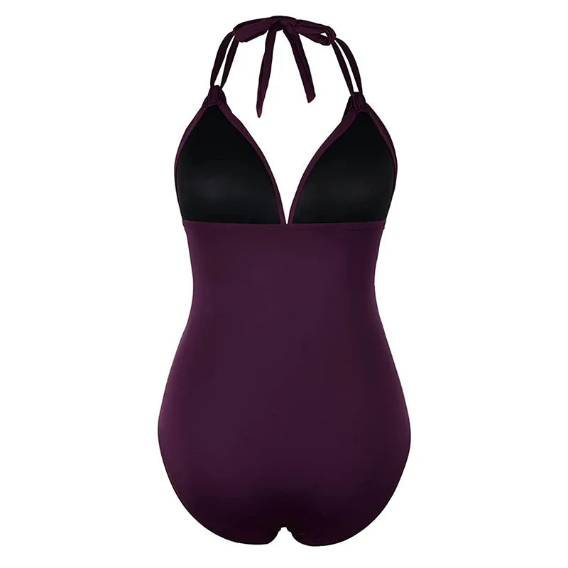 One Piece Swimsuits Solid Push Up Female Bikini Set