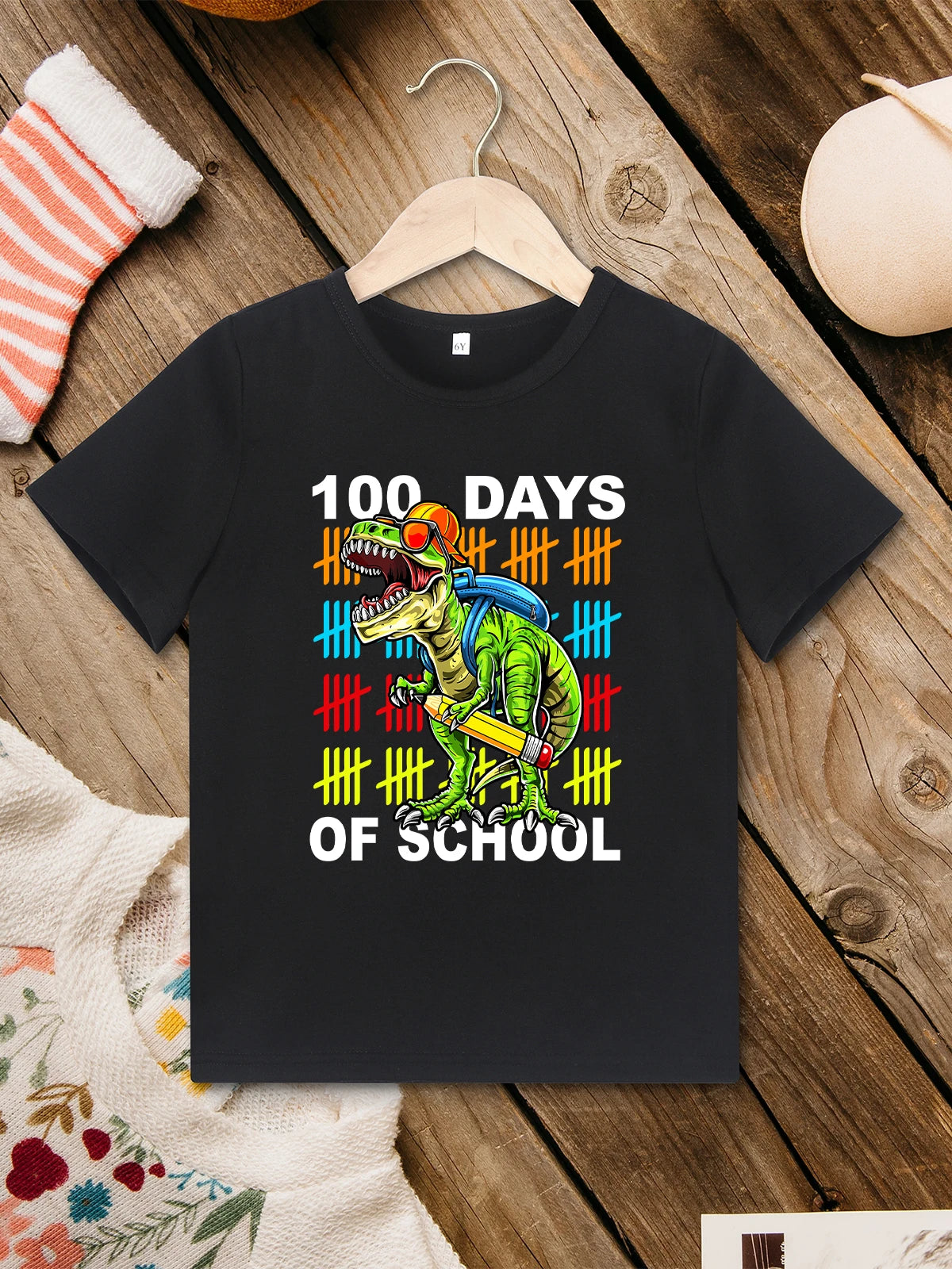 100 Days of School Boys T-Shirt Dinosaur