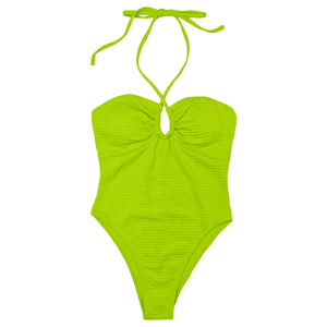 One Piece Swimsuits Fashion Solid Backless And a Strap Around The Neck