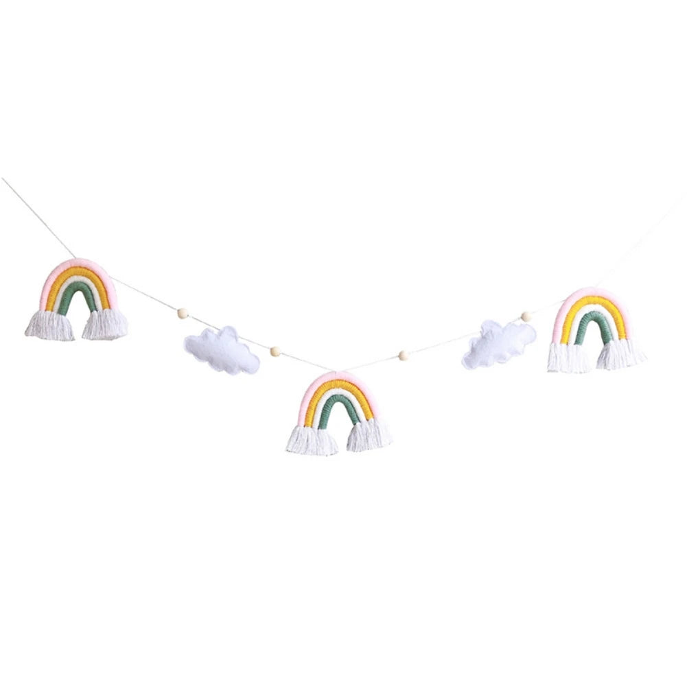 Handcrafted with love, each fluffy cloud & pastel rainbow tells a unique story. Add a touch of handmade charm to your baby's room.