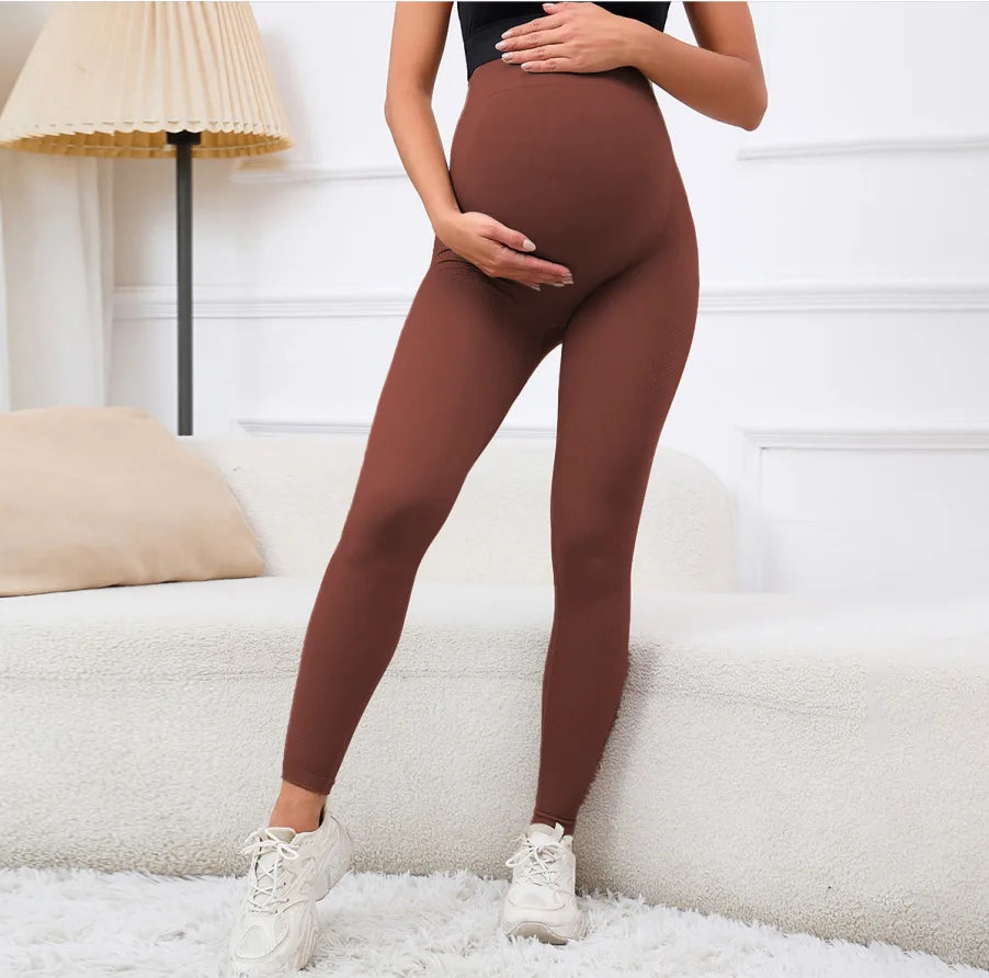 brown Pregnant Women's Yoga Pants