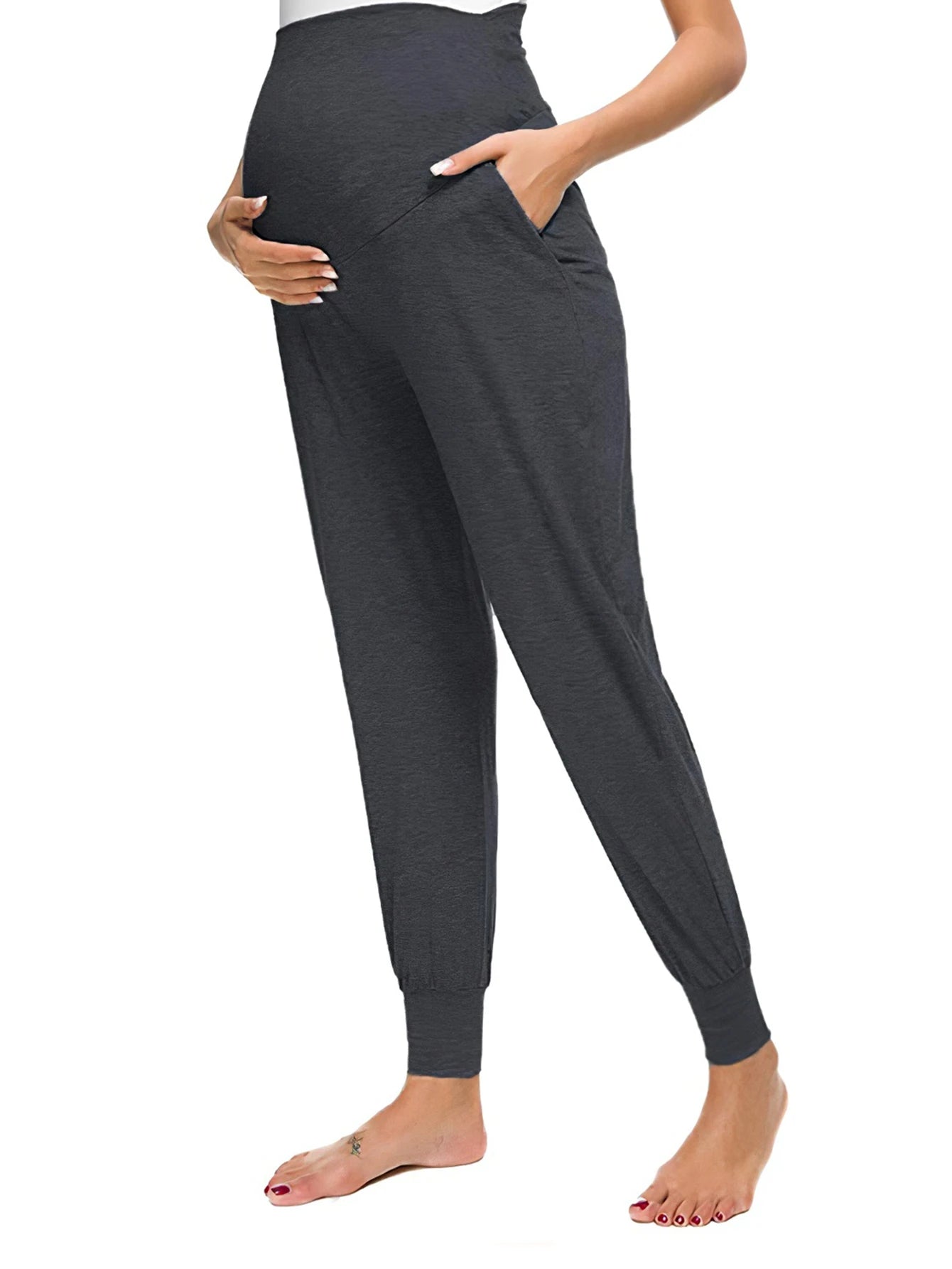 Ankle Cuff Maternity Pants Casual Home Sports