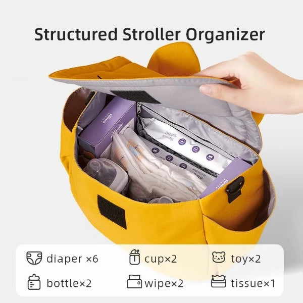 Structured baby stroller organise - can be worn as Crossbody Cat Diaper Bag - Ideal for On-the-Go Moms