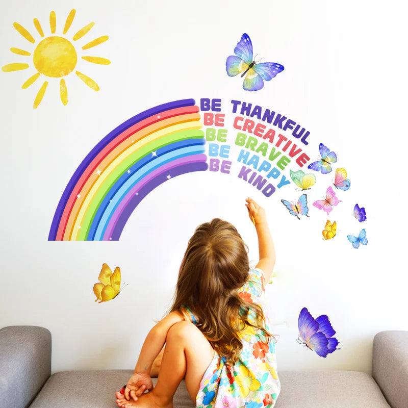 Transform walls into whimsical wonderlands with our easy-to-apply rainbow butterfly stickers. Creativity takes flight!