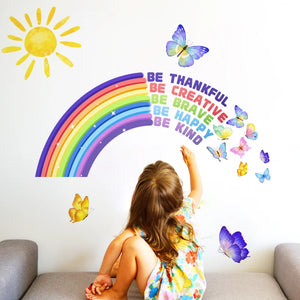 Transform walls into whimsical wonderlands with our easy-to-apply rainbow butterfly stickers. Creativity takes flight!