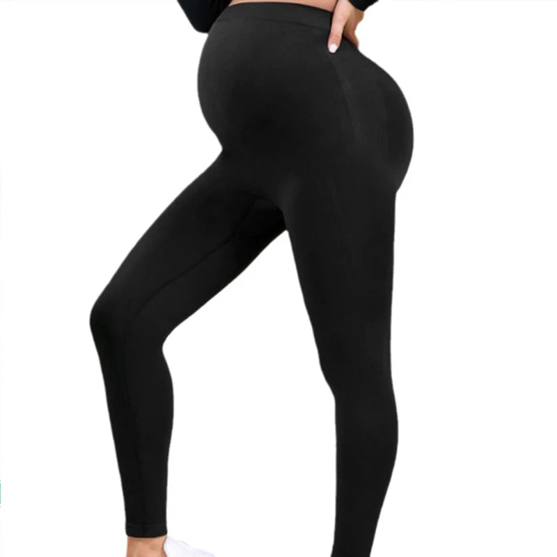 Black Seamless Maternity Pants High Waist Lifting Buttocks Slimming Effect Yoga Leggings