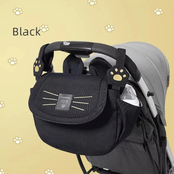 Black Durable Cat Diaper Bag - Essential for Busy Parents