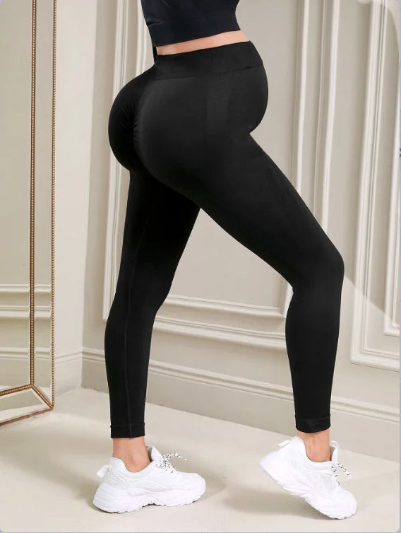 Black Seamless Maternity Pants High Waist Lifting Buttocks Slimming Effect Yoga Leggings