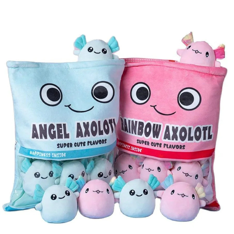 this picture is presenting axalotl stuffed toys in bulk