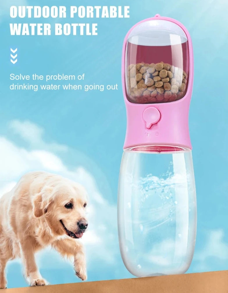 Portable Pet Dog Сat Water Food Bottle | 2 in 1 Feeder for Dogs Cats | Drinking Bottle