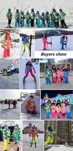 This collage picture presents buyers' real life fotos:Kid snow angel in -30°F warmth: Arctic-Ready Snowsuit conquers winter! Frozen smiles & snowball fights: Unleash winter adventures in warm, waterproof gear. Cozy & comfy in deep snow: Kids explore -30°F wonderland with Arctic protection. Building snow forts like pros: Durable Arctic-Ready Snowsuit for fearless fun. High fives on snowy peaks: Conquer the cold with friends in Arctic-Ready warmth.