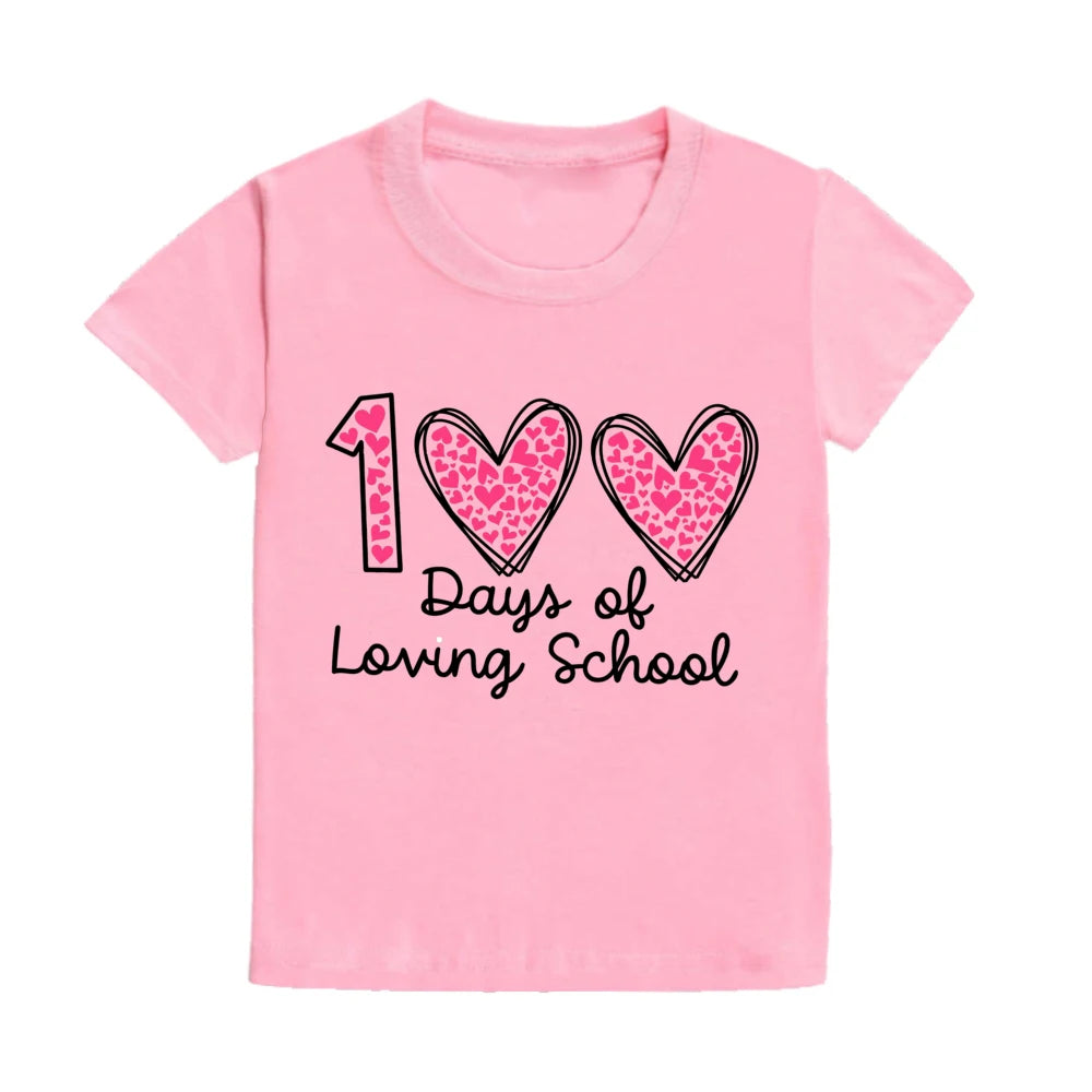 100 Days of Loving School Pre-K Shirt Student Kids