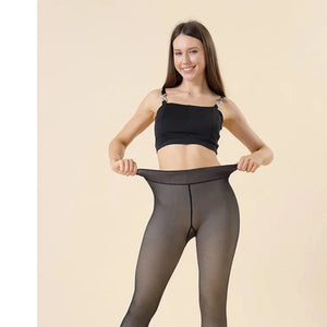 winter tights with highly elastic waist