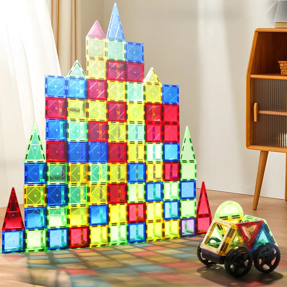an eextra large castle made of Magnetic Building Tiles | Magnetic Builder | Magnetic Tiles Construction Set
