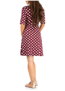 Maternity Dress Nursing Summer Polka Dot Short Sleeve