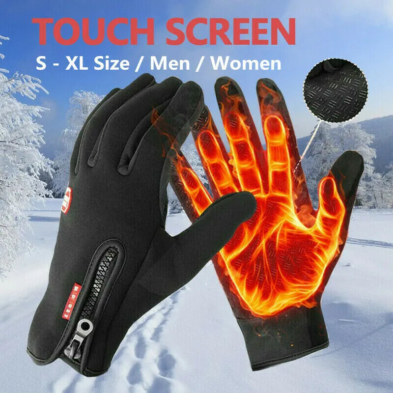 Thermal Gloves For Touch-screen | Winter Gloves With Zipper | Warm Sport Mittens