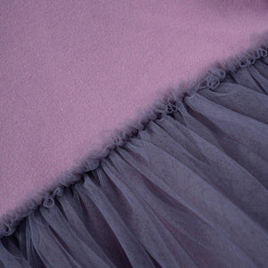 this picture is taking a closer look at elastic waistline of toddler girl dresses color purple