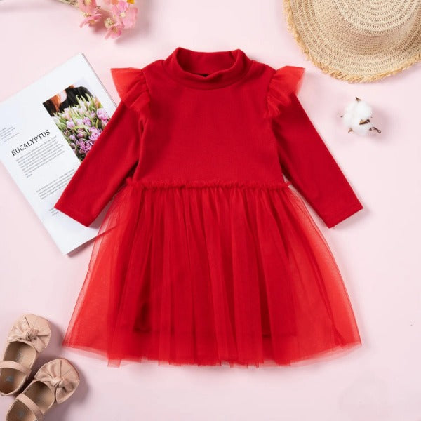  red tutu dress for toddler girls front look
