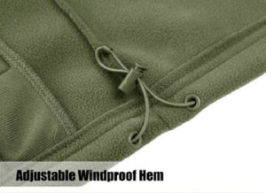 fleece jacket with adjustable windproof hem - detailed view