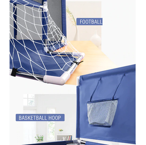 playpen with soccer gate and basketball hoop