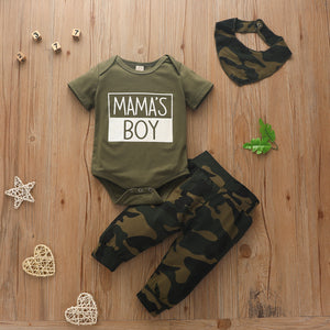 Army Green Baby Boy Summer Set