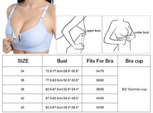 nursing bra size chart and instruction on how to measure bust and underbust