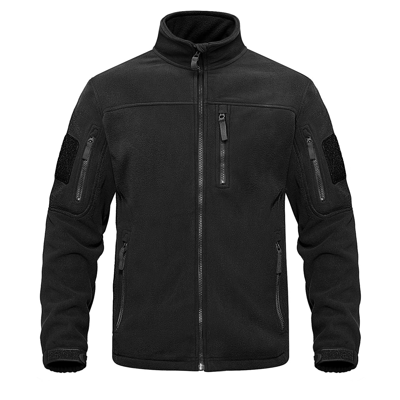 black fleece jacket