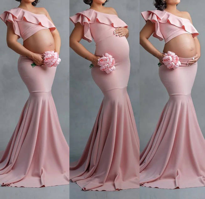One Shoulder Maternity Dress