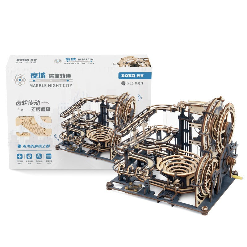 Educational 3D Wooden Puzzle Toys Marble Run for Adults and Kids