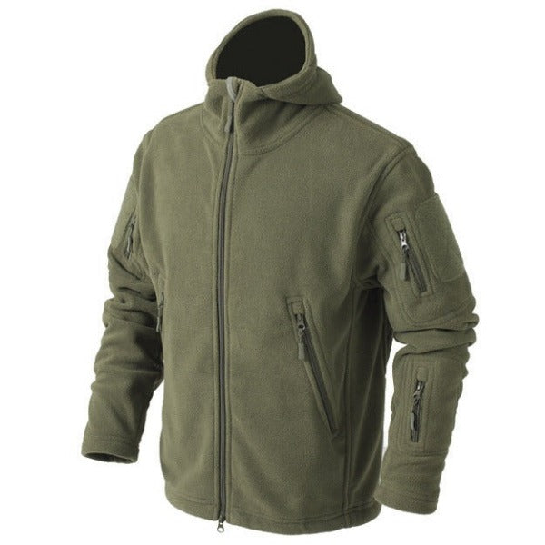 army green fleece jacket for hiking 