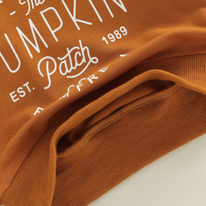 Toddler Baby Girl Boy Pumpkin Sweatshirts Long Sleeve Letter Printed O-neck Top