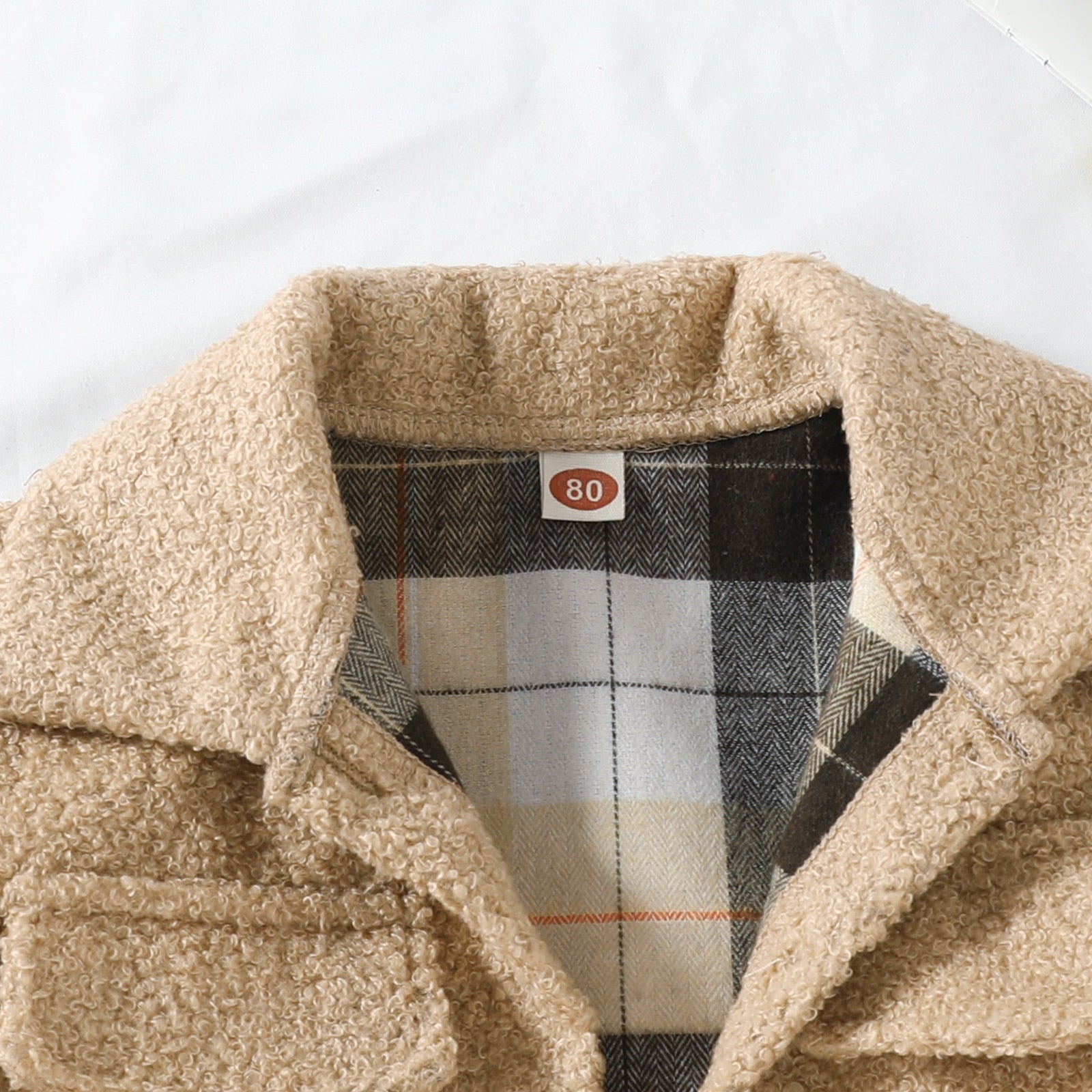 Lapel Jacket Baby Boy Girl | Plaid Double-Sided Coat