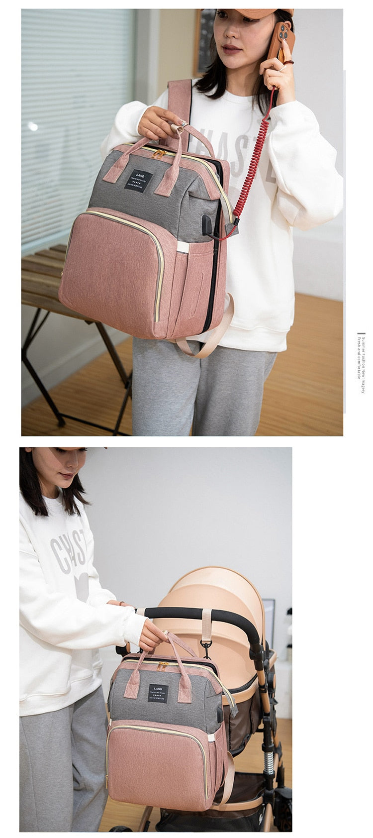 diaper bag backpack can be used as stroller bag