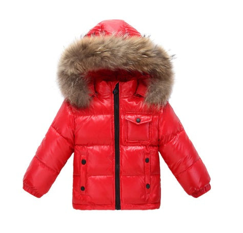 Girl's Winter Jacket | Red Down Coat