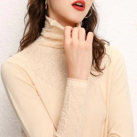 this picture is highlighting the beautiful design of the turtleneck