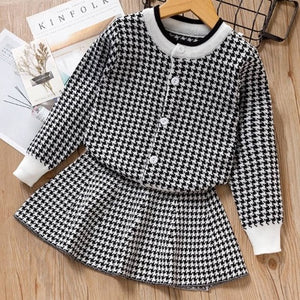 Elegant Chanel Pattern Suit, Top and Skirt, Long Sleeve