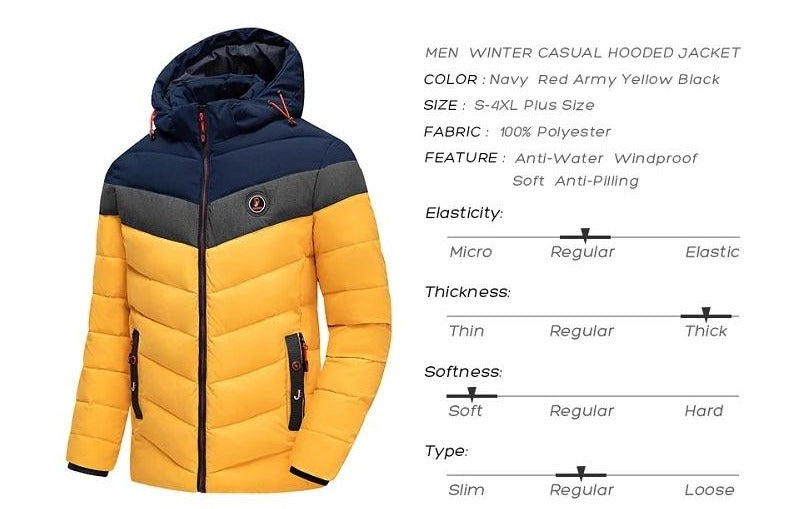 Winter Warm Thick Hooded Waterproof Windproof Jacket Parka  -10°C/14°F and Below