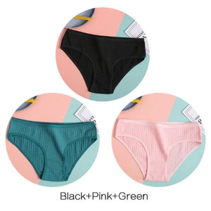 Plus Size Eco-Cotton Girls Soft Panties, 3Pcs Set