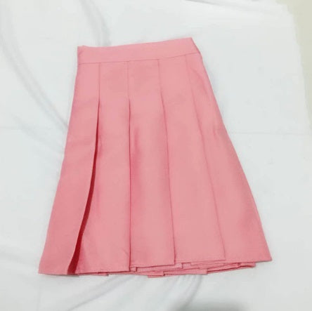 High Waist Stitching Student Pleated Mini Skirt