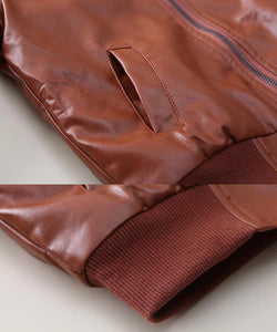 Fashion Leather Boy Jacket Fleece