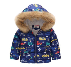 Jacket For Girls Boys Hooded, Faux Fur