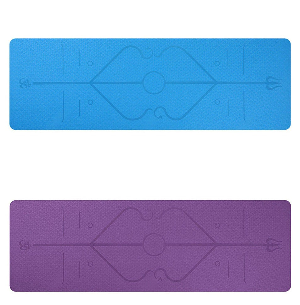 Yoga Mat with Position Line Non Slip 0.23''