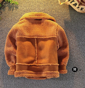 Warm Cashmere Faux Fur Kids Winter Jacket