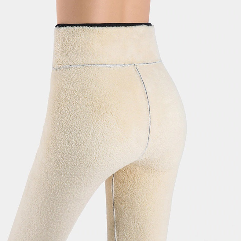 Winter Skinny Thick Velvet Wool Fleece Leggings, 2 Pcs Pack